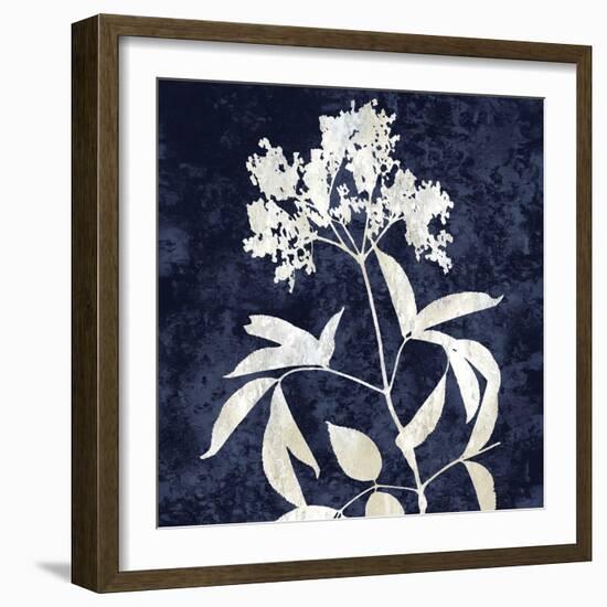 Nature White on Blue V-Danielle Carson-Framed Art Print