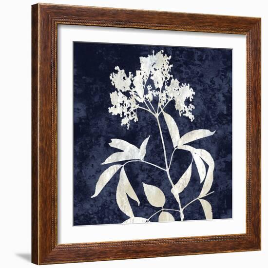 Nature White on Blue V-Danielle Carson-Framed Art Print