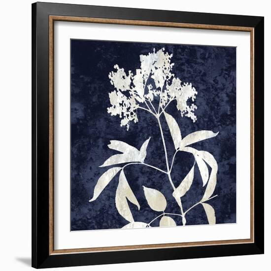 Nature White on Blue V-Danielle Carson-Framed Art Print