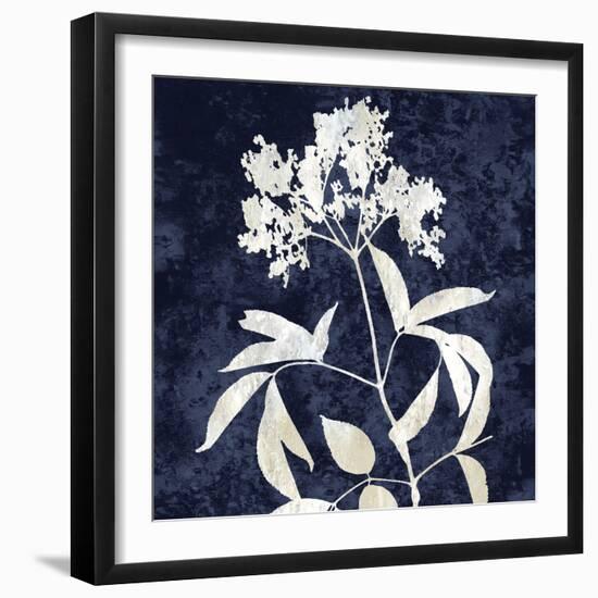 Nature White on Blue V-Danielle Carson-Framed Art Print