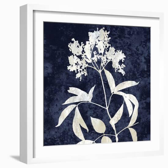 Nature White on Blue V-Danielle Carson-Framed Art Print