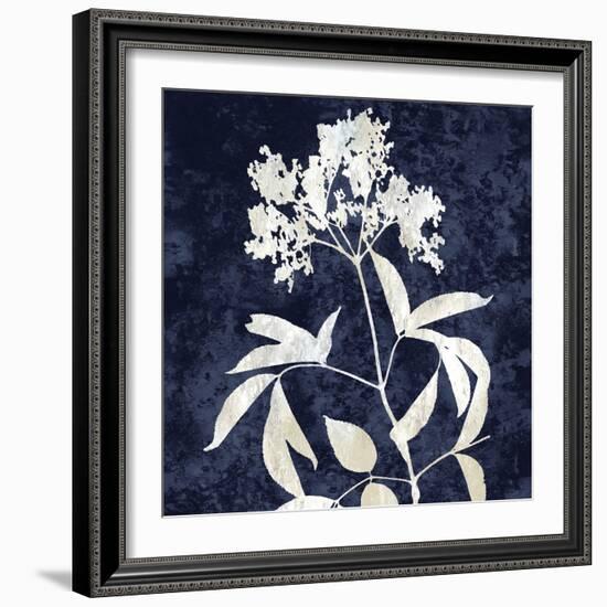 Nature White on Blue V-Danielle Carson-Framed Art Print