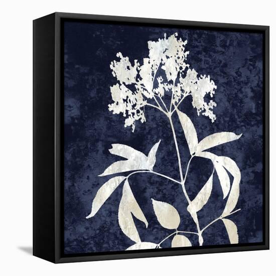 Nature White on Blue V-Danielle Carson-Framed Stretched Canvas