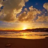 Cullera Playa Los Olivos Beach Sunset in Mediterranean Valencia at Spain-Naturewolrd-Photographic Print