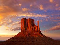 Monument Valley West Mitten at Sunset Colorful Sky Utah-Natureworld-Framed Photographic Print
