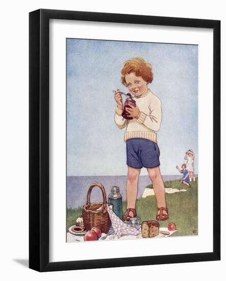 Naughty Boy Eats Jam-null-Framed Art Print