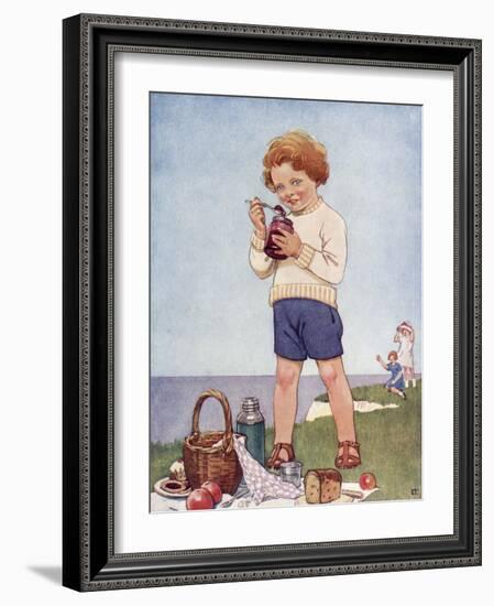 Naughty Boy Eats Jam-null-Framed Art Print