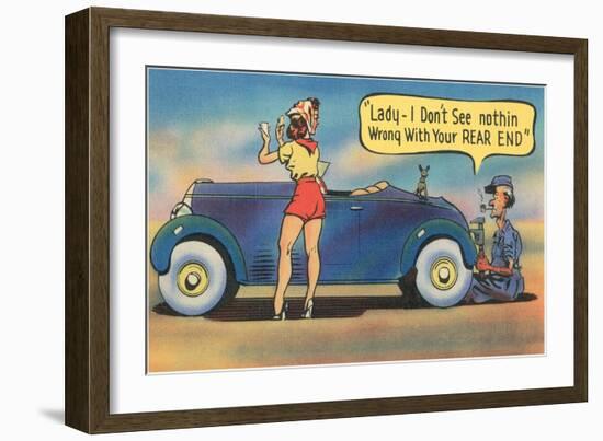 Naughty Mechanic Joke-null-Framed Art Print