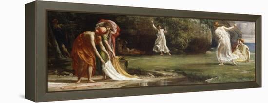 Nausicaa and her Maidens playing at Ball-Edward John Poynter-Framed Premier Image Canvas