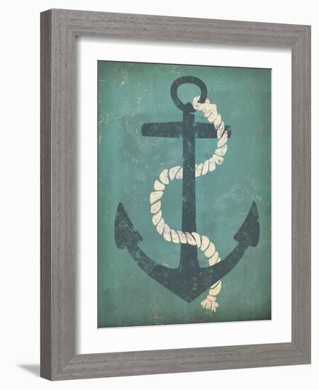 Nautical Anchor Vertical Blue-Ryan Fowler-Framed Art Print