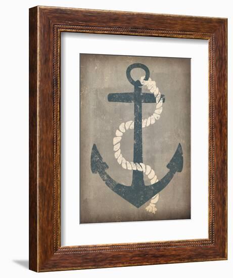 Nautical Anchor Vertical Gray-Ryan Fowler-Framed Art Print