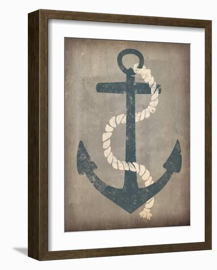 Nautical Anchor Vertical Gray-Ryan Fowler-Framed Art Print