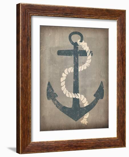 Nautical Anchor Vertical Gray-Ryan Fowler-Framed Art Print