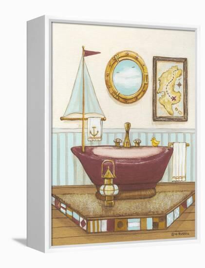 Nautical Bath I-Wendy Russell-Framed Stretched Canvas