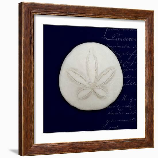 Nautical Blue Sand Dollar-Julie Greenwood-Framed Art Print