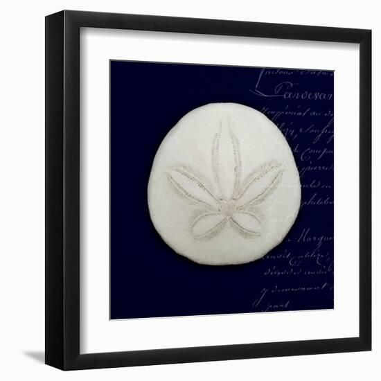 Nautical Blue Sand Dollar-Julie Greenwood-Framed Art Print