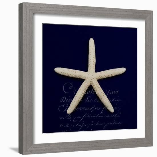 Nautical Blue Starfish-Julie Greenwood-Framed Art Print