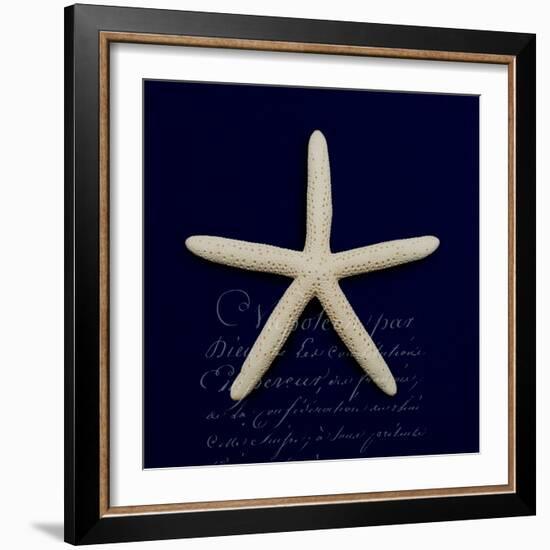 Nautical Blue Starfish-Julie Greenwood-Framed Art Print