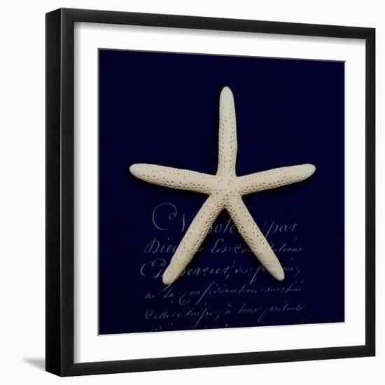 Nautical Blue Starfish-Julie Greenwood-Framed Art Print