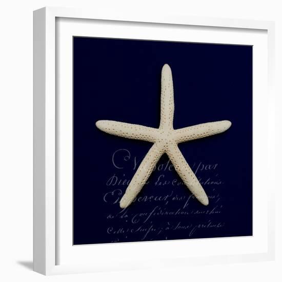 Nautical Blue Starfish-Julie Greenwood-Framed Art Print