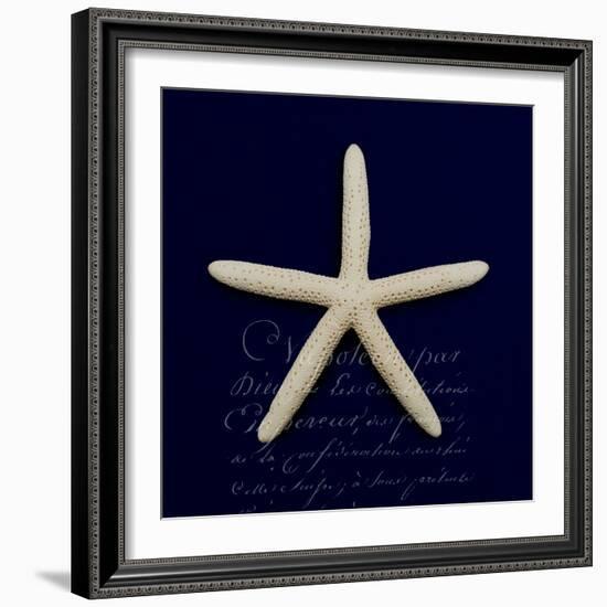 Nautical Blue Starfish-Julie Greenwood-Framed Art Print
