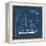 Nautical Blueprint I-The Vintage Collection-Framed Stretched Canvas
