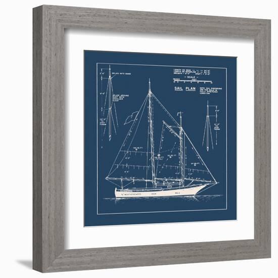 Nautical Blueprint I-The Vintage Collection-Framed Giclee Print