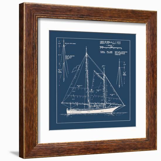 Nautical Blueprint I-The Vintage Collection-Framed Giclee Print