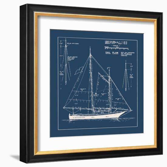 Nautical Blueprint I-The Vintage Collection-Framed Giclee Print