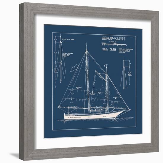 Nautical Blueprint I-The Vintage Collection-Framed Giclee Print