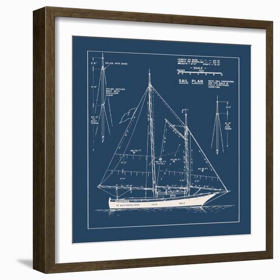 Nautical Blueprint I-The Vintage Collection-Framed Giclee Print