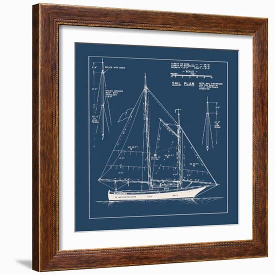 Nautical Blueprint I-The Vintage Collection-Framed Giclee Print