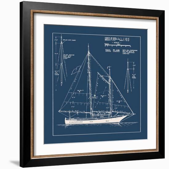Nautical Blueprint I-The Vintage Collection-Framed Giclee Print