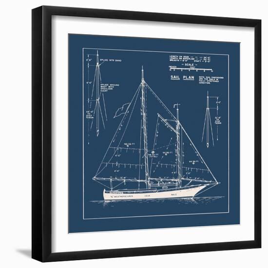 Nautical Blueprint I-The Vintage Collection-Framed Giclee Print