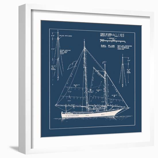 Nautical Blueprint I-The Vintage Collection-Framed Giclee Print