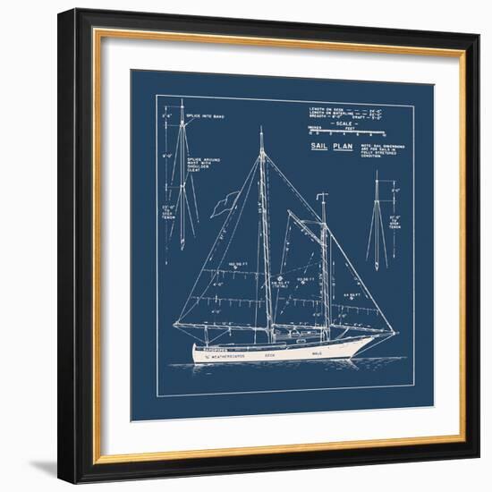 Nautical Blueprint I-The Vintage Collection-Framed Giclee Print