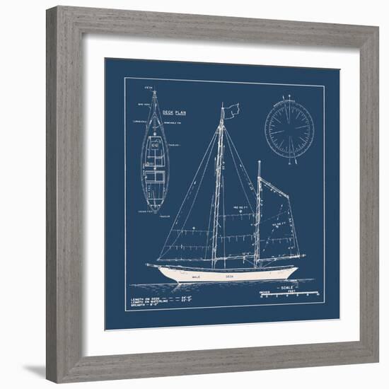 Nautical Blueprint II-The Vintage Collection-Framed Giclee Print