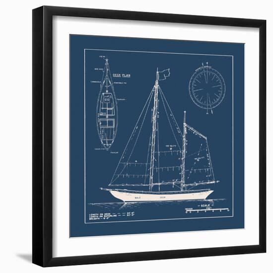 Nautical Blueprint II-The Vintage Collection-Framed Giclee Print