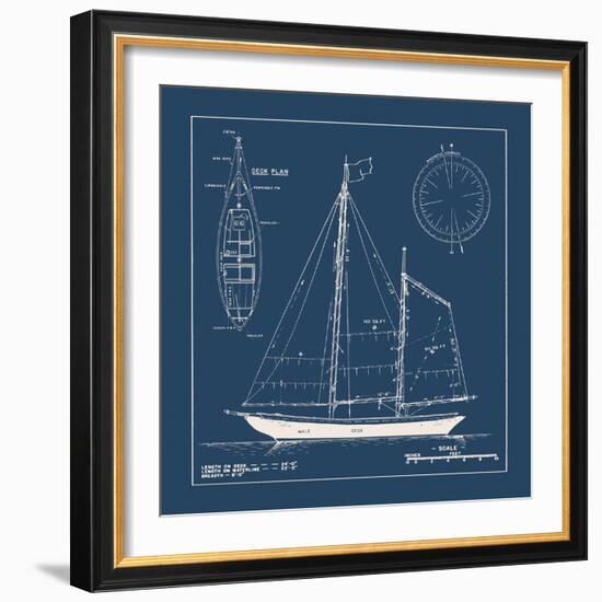 Nautical Blueprint II-The Vintage Collection-Framed Giclee Print