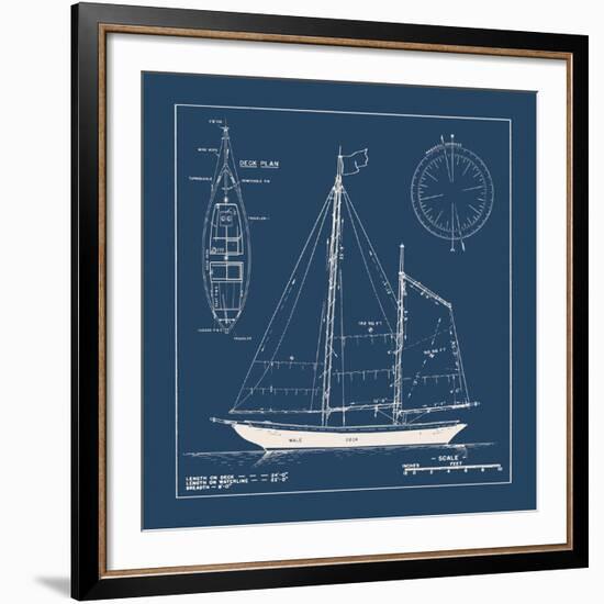 Nautical Blueprint II-The Vintage Collection-Framed Giclee Print