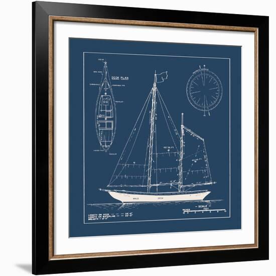 Nautical Blueprint II-The Vintage Collection-Framed Giclee Print
