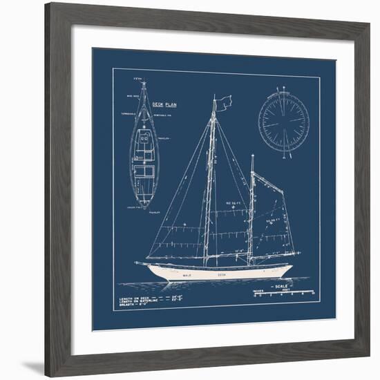 Nautical Blueprint II-The Vintage Collection-Framed Giclee Print