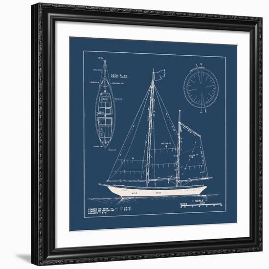 Nautical Blueprint II-The Vintage Collection-Framed Giclee Print