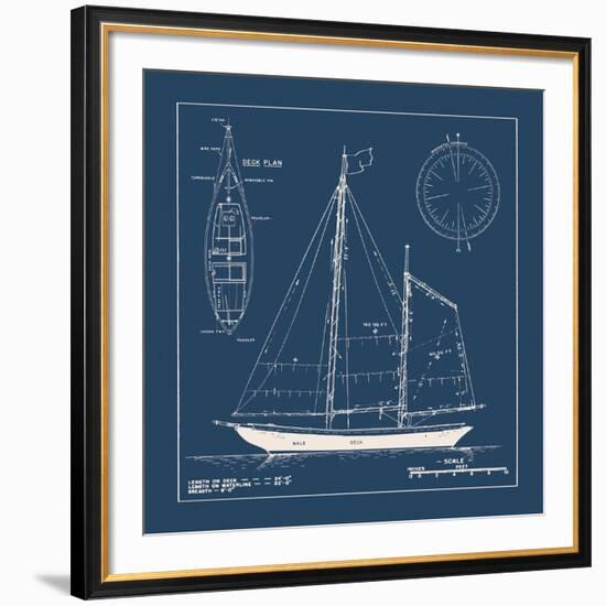 Nautical Blueprint II-The Vintage Collection-Framed Giclee Print