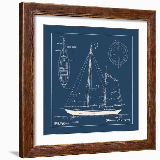 Nautical Blueprint II-The Vintage Collection-Framed Giclee Print