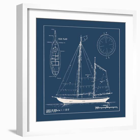 Nautical Blueprint II-The Vintage Collection-Framed Giclee Print