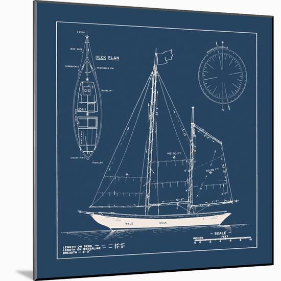 Nautical Blueprint II-The Vintage Collection-Mounted Giclee Print