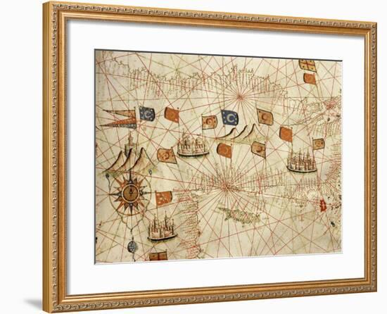 Nautical Chart of the Central-Eastern Mediterranean Sea-Calopodio da Candia-Framed Giclee Print