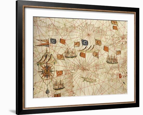 Nautical Chart of the Central-Eastern Mediterranean Sea-Calopodio da Candia-Framed Giclee Print