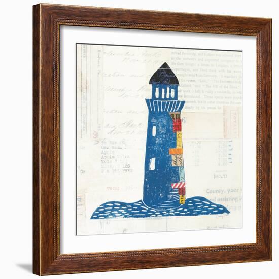 Nautical Collage II on Newsprint-Courtney Prahl-Framed Art Print